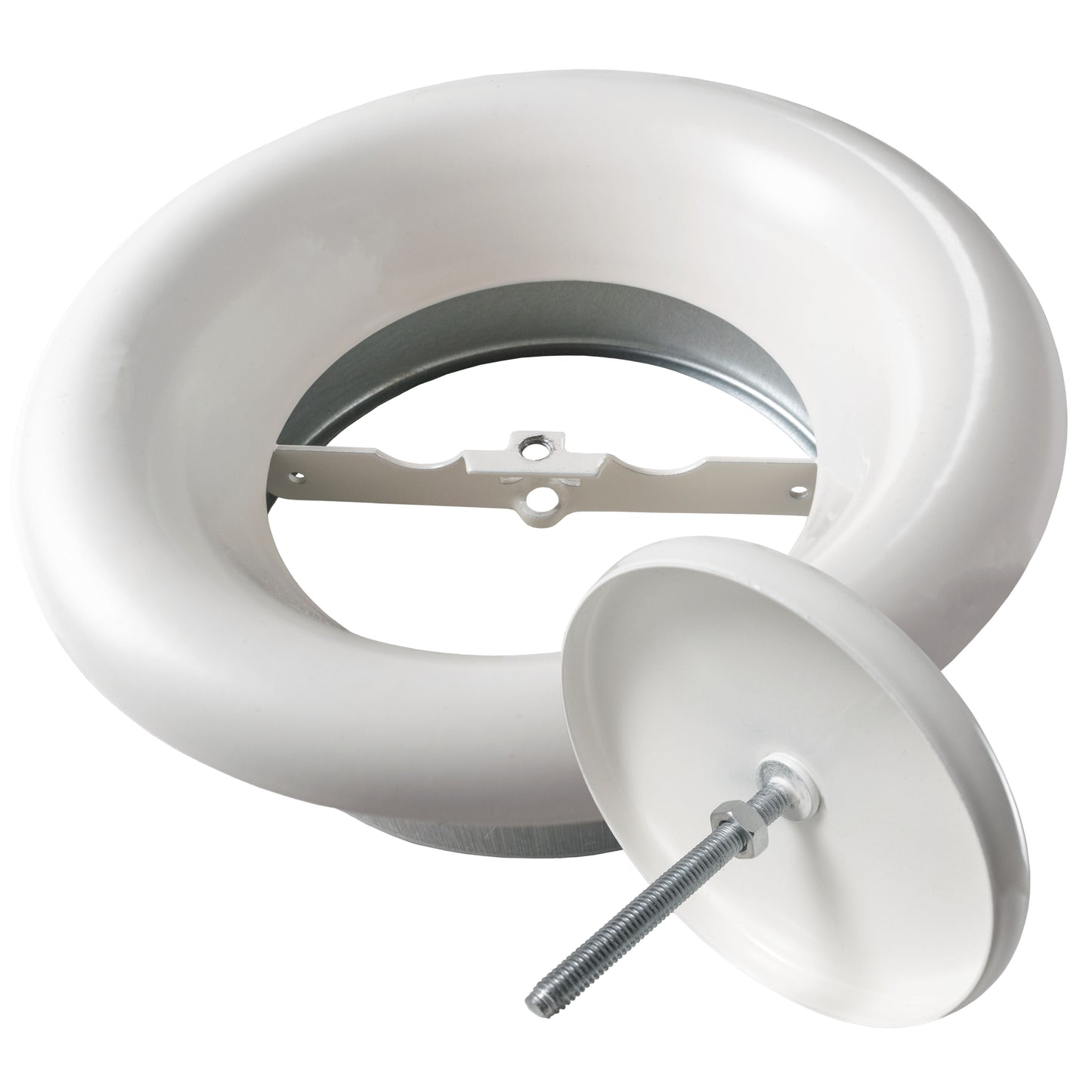 White Metal Extract Ceiling Valve 125mm - Anemostat EV