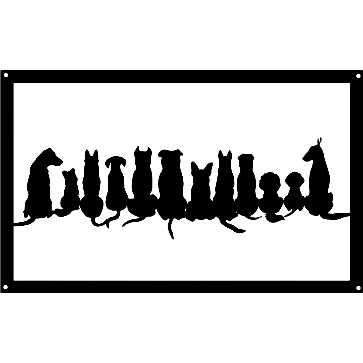 Dogs in Silhouette, SunCatcher Acrylic Wall Art Design