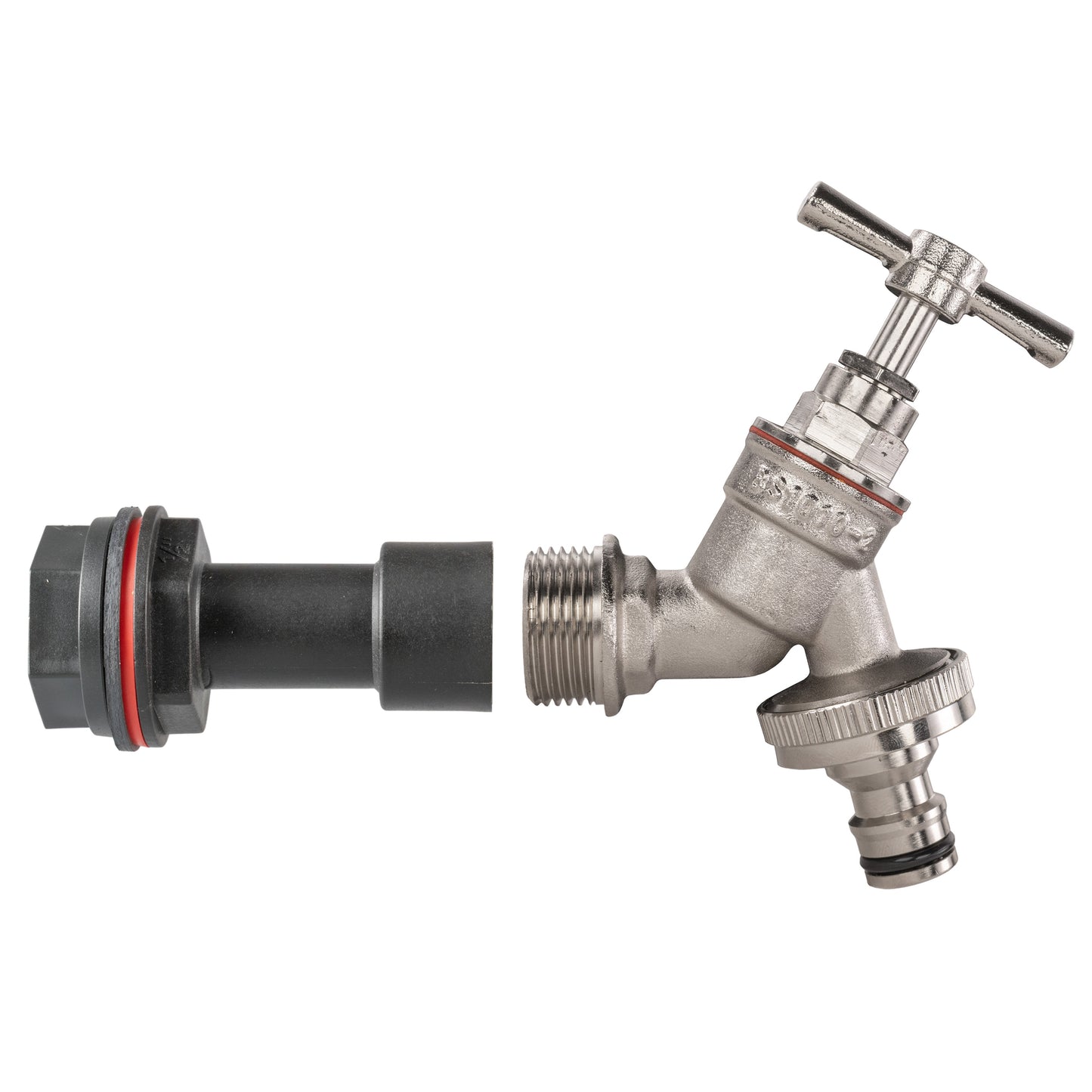 Water Butt Extension Kit 1/2" with Nickel Plated Quick Connect Tap and Drill Bit