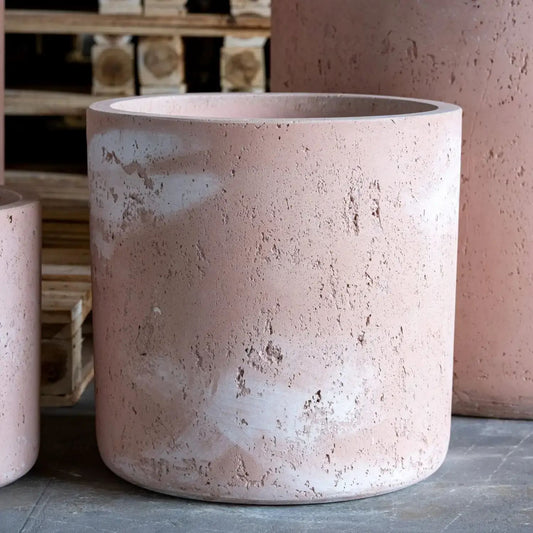 Aurella | Blushstone – 70cm X Large Concrete Cylinder Planter – 199L Round Plant Pot