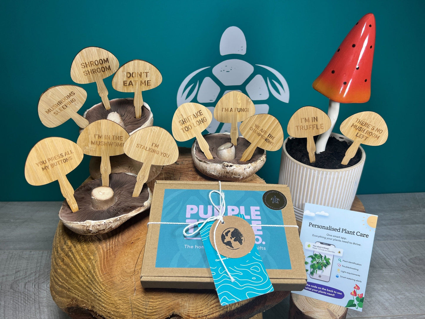 Mushroom Plant Stakes Gift Set
