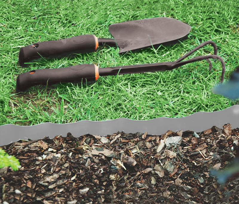 Wavy Plastic Garden Lawn Edging, H=25CM, L=9M, Light Gray