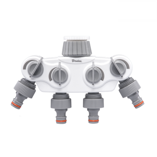 White Line 4-way Manifold with 1 "or 3/4" BSP Tap Connection